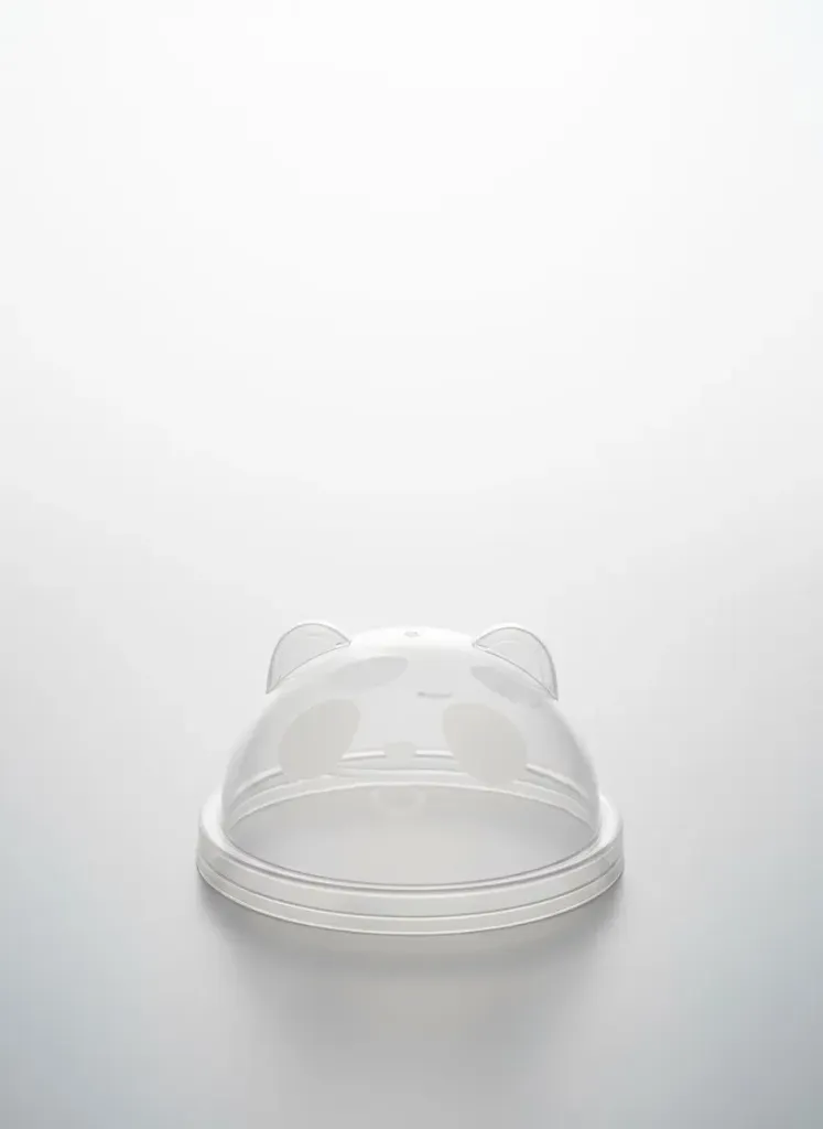 [M0008t] 90mm PP Panda-Shaped Lid (500pcs) (Transparent)