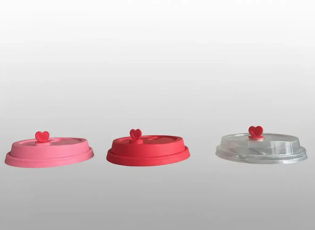 [M0009lb] 90mm PP Lid with Heart Shaped Plug (1000pcs) (Light Blue)