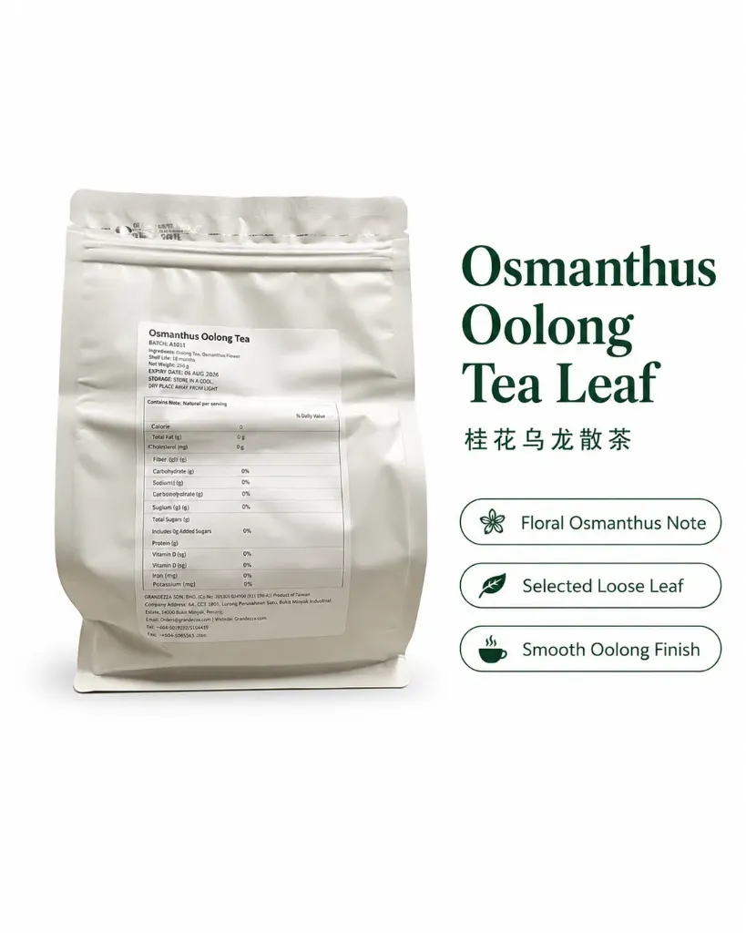 [T0008] Osmanthus Oolong Tea leaf 500g