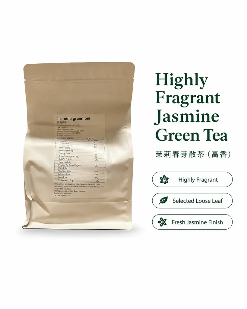 [T0007] Highly fragrant Jasmine Green Tea Leaf 500g