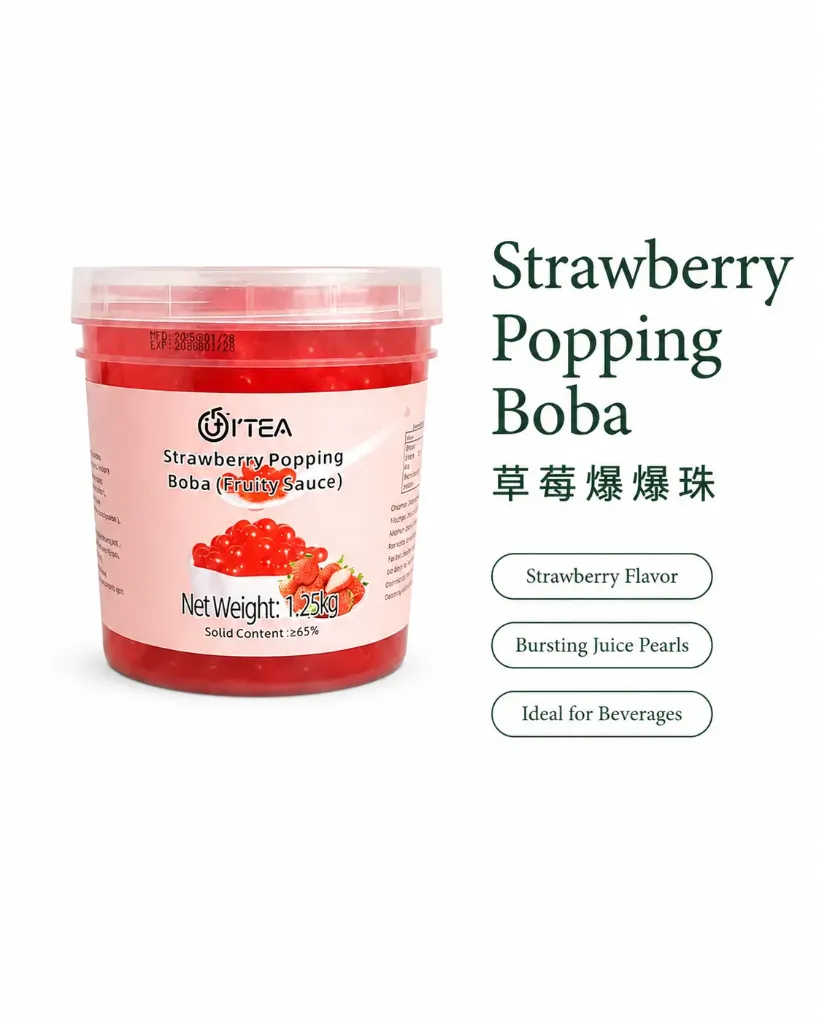 [TP0001] Strawberry Flavored Popping Boba Small 1.25kg